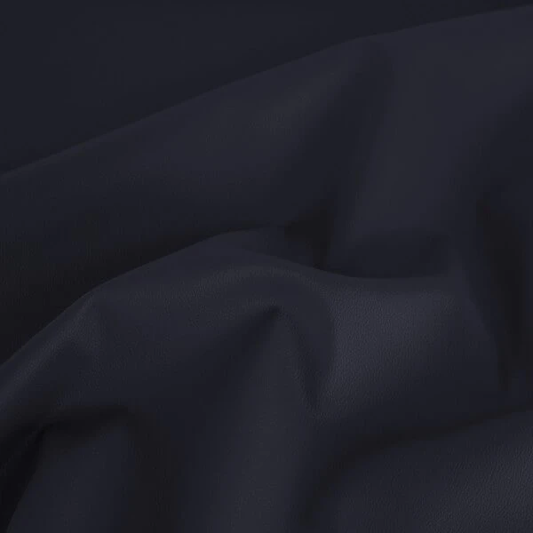 Dunkelblaues Dezent Genarbtes, Glattes Kunstleder Marineblau / Navy - Veganes Lederimitat Meterware