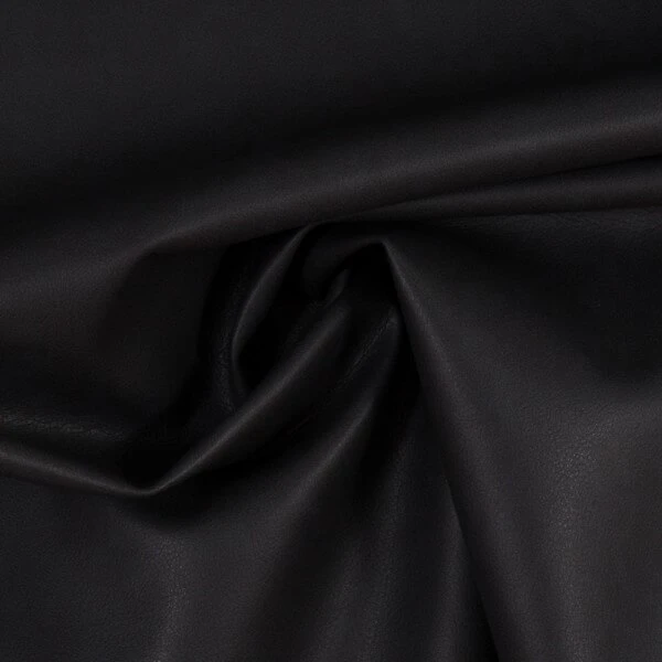 Anthrazit-Schwarz Meliertes Kunstleder In Antik-Optik - MORA Vintage Lederimitat Meterware