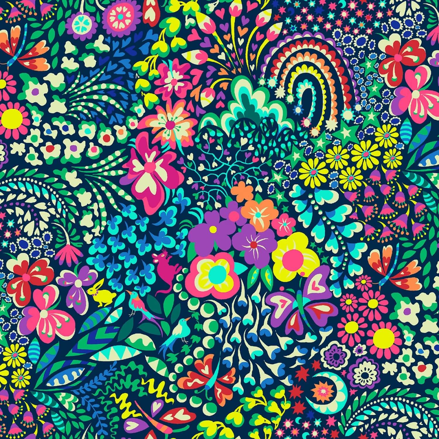 Überbreiter XXL Blumenstoff & Tiermotivstoff - 108" Essential Sally Kelly Hide & Seek - Überbreiter Rückseitenstoff