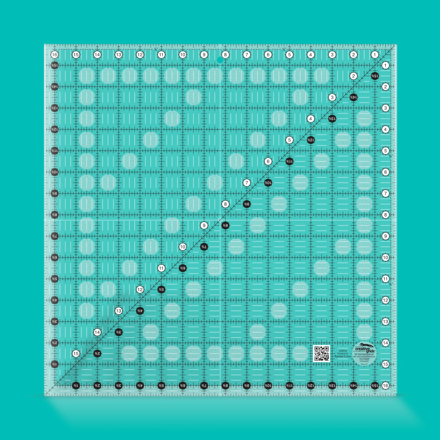 16 1/2" X16 1/2" Inch-Patchworklineal Quadrat - Creative Grids Non Slip Square Ruler - Quadratisches Rollschneidelineal 1 16 1/2" X16 1/2" Inch-Patchworklineal Quadrat - Creative Grids Non Slip Square Ruler - Quadratisches Rollschneidelineal
