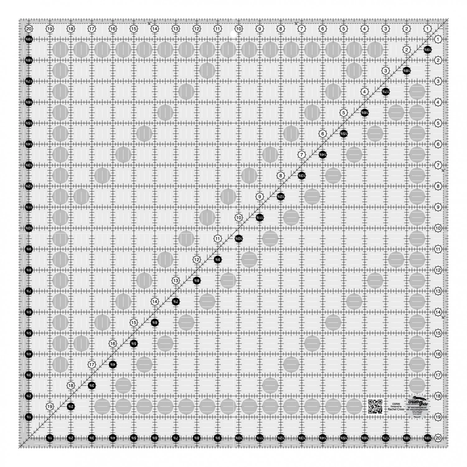 20 1/2" X 20 1/2" Inch-Patchworklineal Quadrat - Creative Grids Non Slip Square Ruler - Quadratisches Rollschneidelineal 1 20 1/2" X 20 1/2" Inch-Patchworklineal Quadrat - Creative Grids Non Slip Square Ruler - Quadratisches Rollschneidelineal