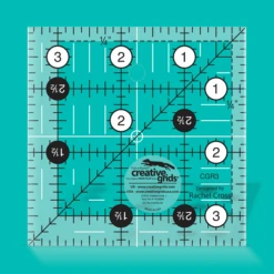 3 1/2" X 3 1/2" Inch-Patchworklineal Quadrat - Creative Grids Non Slip Square Ruler - Quadratisches Rollschneidelineal