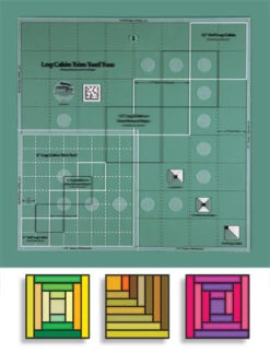 6" & 12 Inch Log Cabin Trim Tool Two 2 II - Creative Grids Non Slip Ruler - Blockhausmuster Patchworklineal