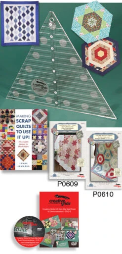 60° Grad Patchworklineal - 60 Degree Triangle Quilt Ruler - Creative Grids Non Slip Ruler 8 Inches