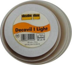 Decovil I Light / 1 / 1225 I - Vliesstoff / Schabrackeneinlage Mit Lederähnlichem Griff - 15m Rolle