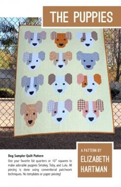 Süßer Hunde Quilt - The Puppies Pattern By Elizabeth Hartman - Patchworkdecke Schnittmuster