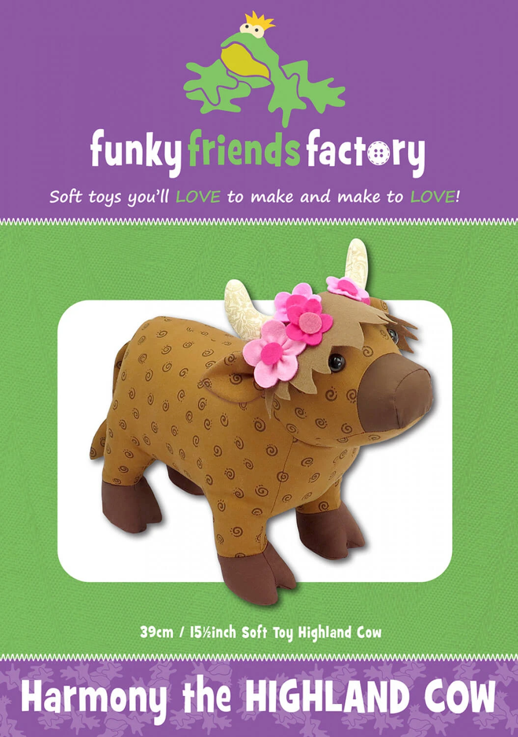 Harmony The Highland Cow - Funky Friends Factory Kuscheltiere / Softies Schnittmuster Schottisches Hochlandrind