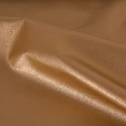Goldenes Dezent Genarbtes, Glattes Kunstleder - Veganes Lederimitat Gold Meterware