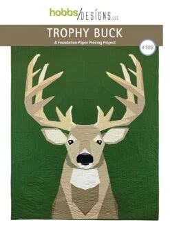 Trophy Buck Patchworkdecke FPP Schnittmuster Hirsch - Deer Foundation Paper Piecing Pattern By Hobbs Designs