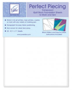 June Tailor Perfect Piecing Transparent Quilt Block Foundation Sheets - Bedruckbares Papier Für Paper Piecing Technik
