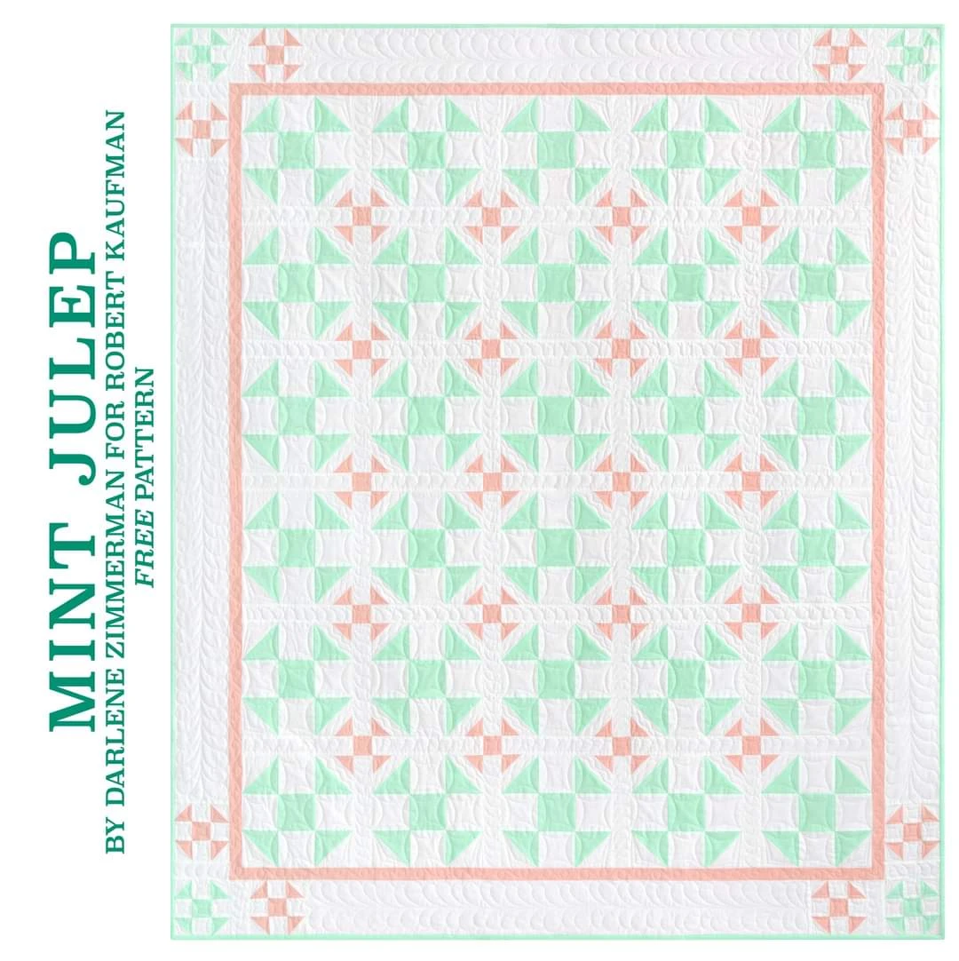 MATERIALPACKUNG! Mint Julep Quilt Mit Anleitung - KONA Cottons Color Of The Year 2024 Darlene Zimmerman Patchworkdecke Stoffpaket - LIMITED EDITION - VORBESTELLUNG! Auslieferung Ihrer Gesamten Bestellung Erfolgt Im Januar 2024
