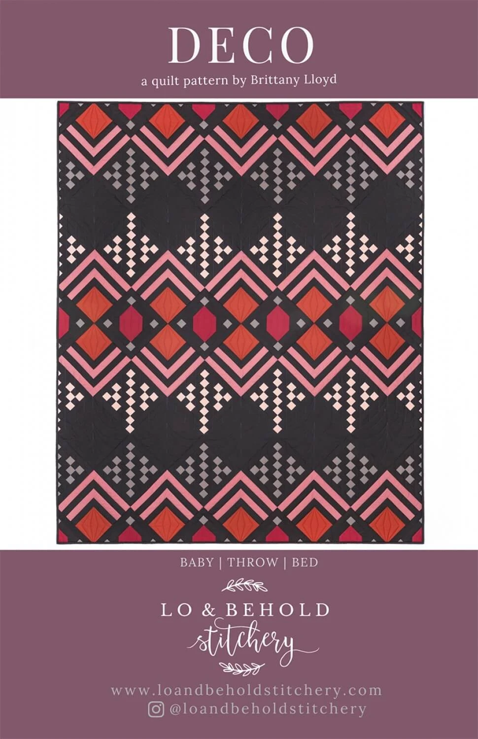 Deco Patchworkdecke Quilt Pattern - Vorlage & Schnittmuster Von Lo & Behold Stitchery / Brittany Lloyd
