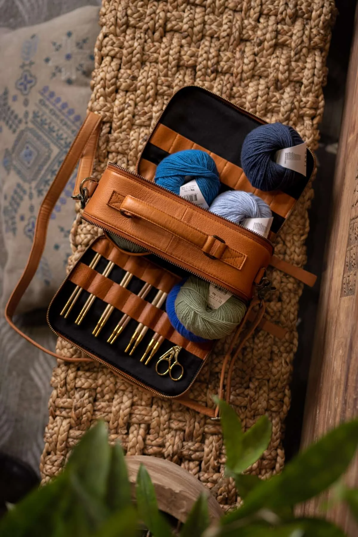 Lilly Ledertasche - Muud Living - Stricknadeletui & HĂ€kelbeutel - Whiskey