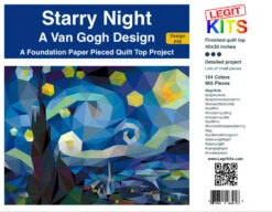 Van Gogh Sternennacht FPP - Starry Night Quilt - Original Lizensiertes Legit Kits Schnittmuster / Materialpackung / Stoffpaket - Sonderanfertigung