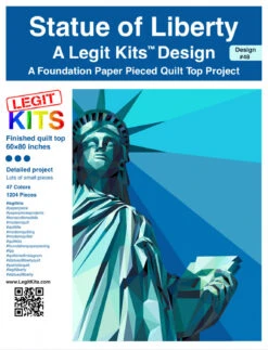 Freiheitsstatue FPP - Statue Of Liberty Quilt - Original Lizensiertes Legit Kits Schnittmuster / Materialpackung / Stoffpaket - Sonderanfertigung