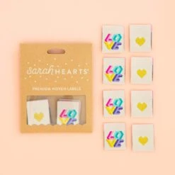 LOVE Labels - Sarah Hearts Webetiketten - Premium Woven Labels - Tied With A Ribbon Limited Edition