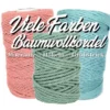 Macramé Garn - 4,5mm Makramee Baumwollkordel - 100m Grobstrickgarn - 100% Baumwolle