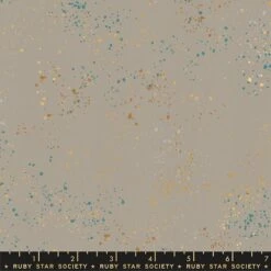 Speckled Wool Gold - Grauer Ruby Star Society Basicstoff - Rashida Coleman Hale Designerstoff Mit Metallic Akzenten