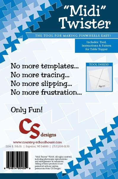 Midi Twister Pinwheel - 6 1/2" Flic Flac Lineal Schablone + Anleitung
