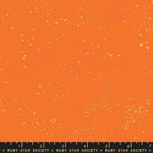 Speckled New Burnt Orange - Oranger Ruby Star Society Basicstoff - Rashida Coleman Hale Designerstoff Mit Metallic Akzenten