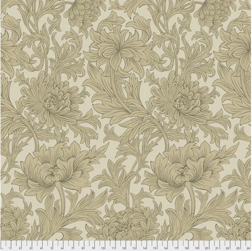Taupe Chrysanthemum Toile Baumwollstoff-Quiltbacking - Original William Morris & Company Lizenzstoff - ÜBERBREITER RÜCKSEITENSTOFF!