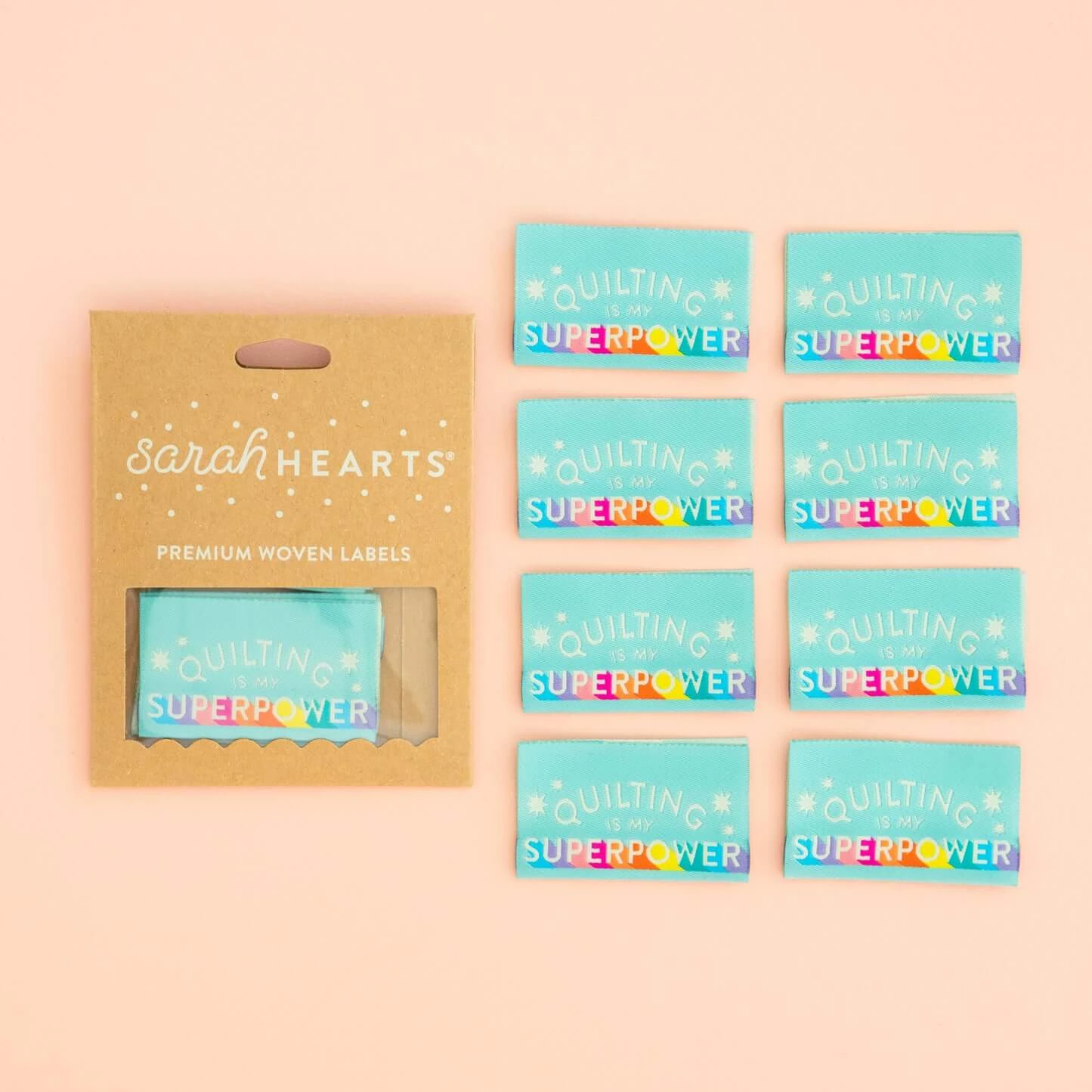 Quilting Is My Superpower Labels - Sarah Hearts Webetiketten - Premium Woven Labels - Tied With A Ribbon Limited Edition 1 Quilting Is My Superpower Labels - Sarah Hearts Webetiketten - Premium Woven Labels - Tied With A Ribbon Limited Edition