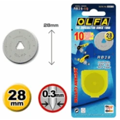 Olfa SPARPAKET! 28mm Rollschneider Ersatzklingen 10er Pack Rollschneiderklingen