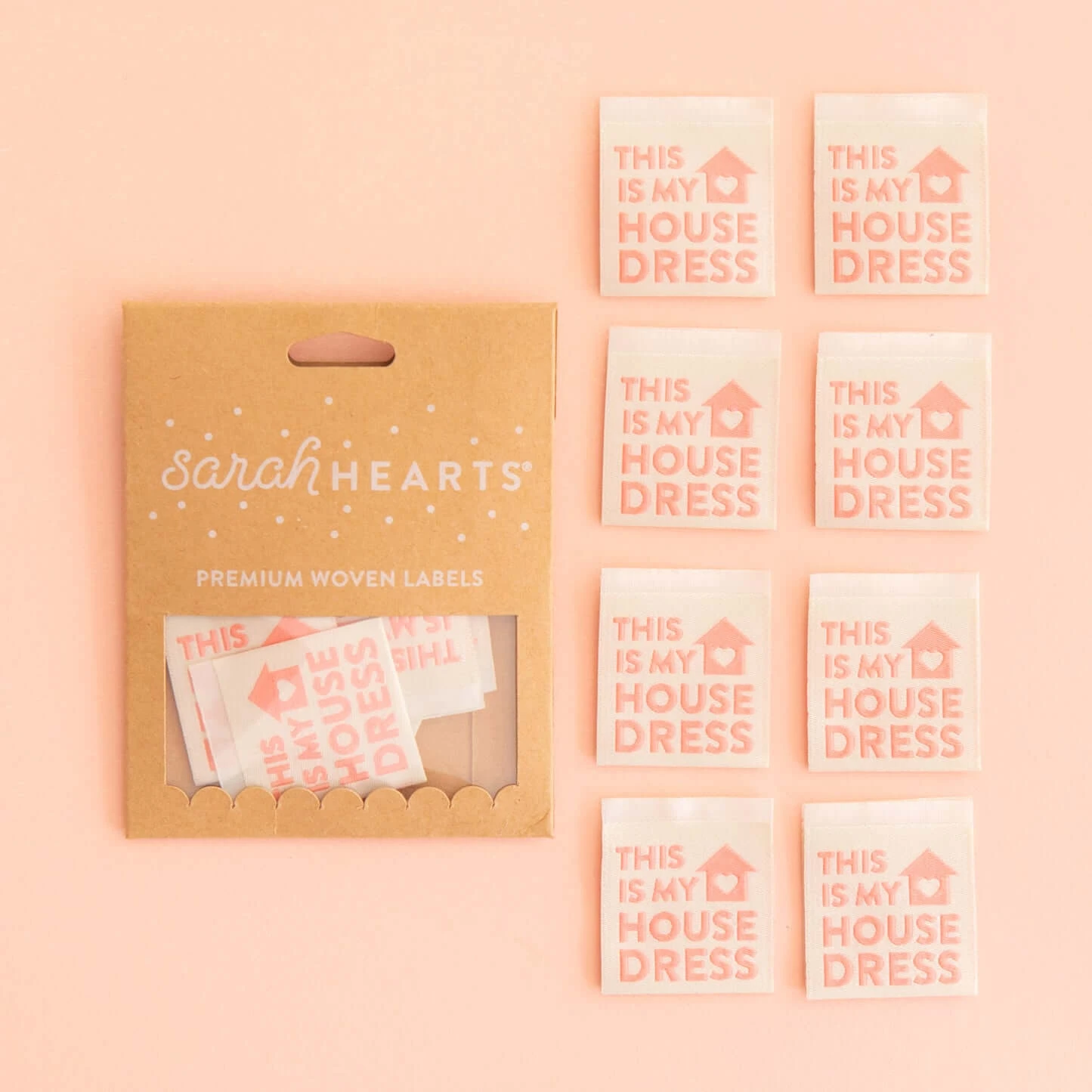 This Is My House Dress Labels - Sarah Hearts Webetiketten - Premium Woven Labels - Tied With A Ribbon Limited Edition