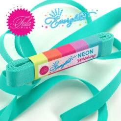 Spirit Teal Tula Pink NEON 1inch Designer Webbing - Renaissance Ribbons 25mm Gurtband-Set - Everglow Strapping SPARSET! - 2 Yards / 1,8m