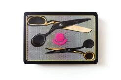 Limited Edition Set - Schwarz-Goldene Schneiderschere / Stoffschere - Original Tula Pink Hardware - Right Hand Shear 8 Inch & 6 Inch Straight Scissor Black