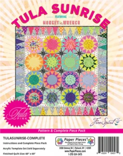 Tula Sunrise Complete Pattern & Paper Piece Set - Tula Pink Feat. Monkey Wrench - EPP Paper Pieces Anleitung & Papierschablonen