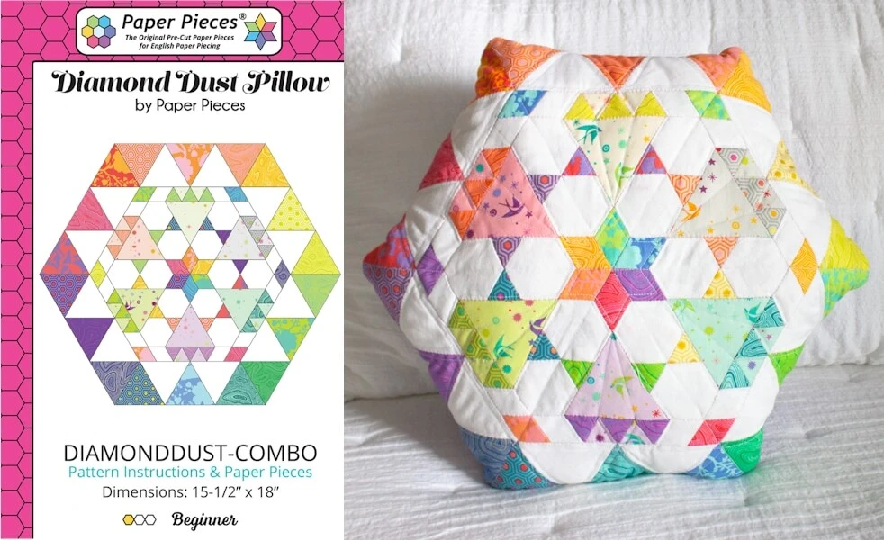 Tula Pink True Colors Diamond Dust EPP Paper Pieces Plus Schnittmuster!