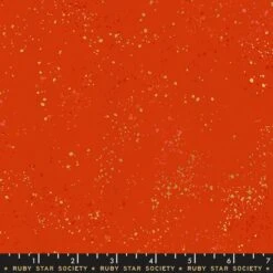 Speckled Warm Red - Roter Ruby Star Society Basicstoff - Rashida Coleman Hale Designerstoff Mit Metallic Akzenten