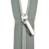 Silber & Grau Endlosreißverschluss & Zupfer - Silver Zipper Mit Metallzähnen - Sallie Tomato